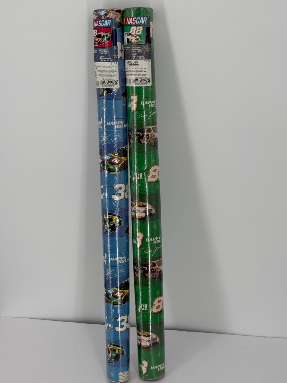Vintage Nascar Dale Earnhardt 33 Dale Jarrett 88 Christmas Wrapping Paper Lot